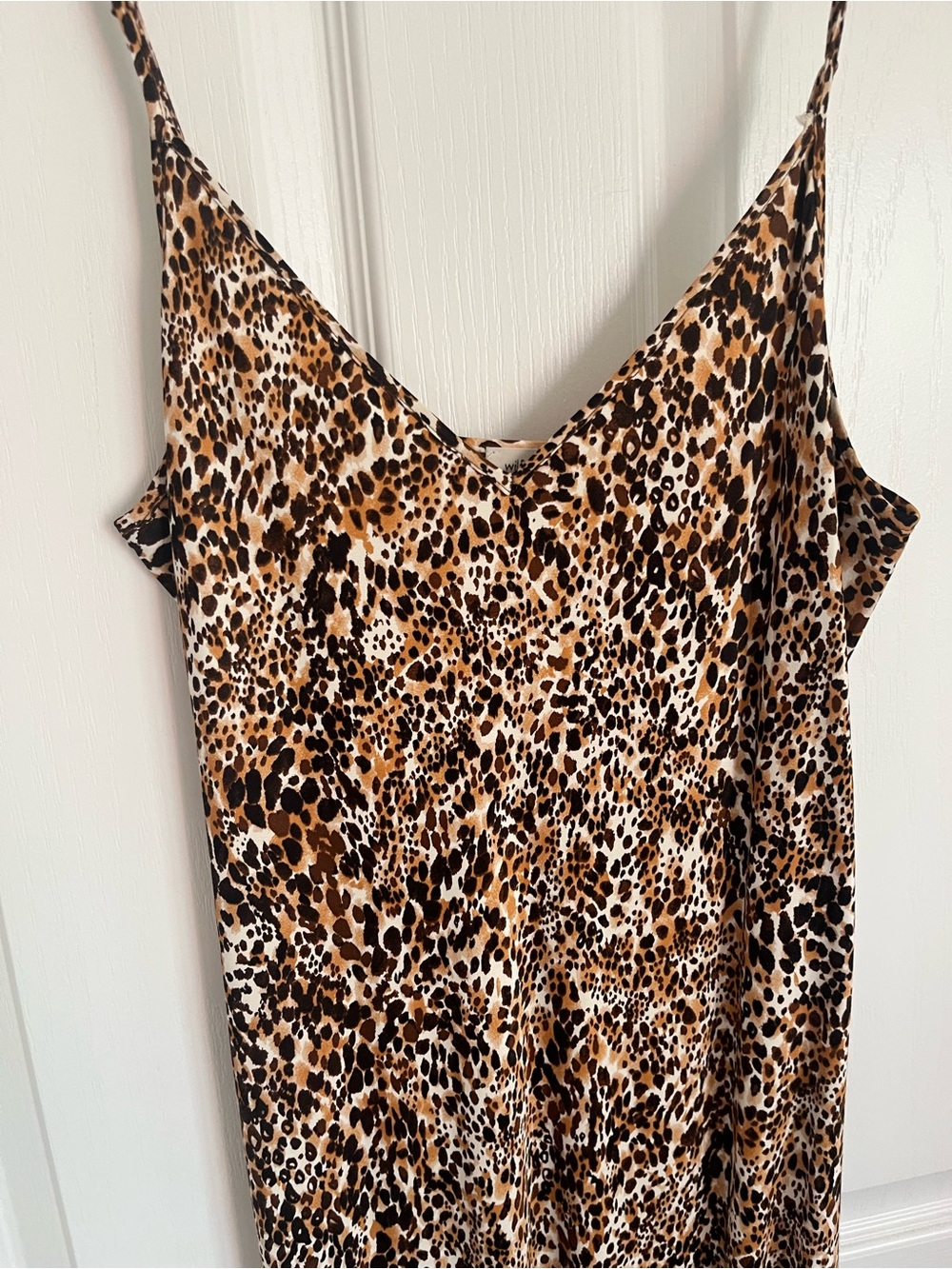 Aritzia Wilfred Leopard Print Slip Dress in Brown & Black